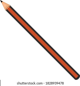 Orange pencil, illustration, vector on white background