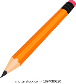 Lápiz naranja, ilustración, vector sobre un fondo blanco.