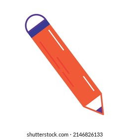 orange pencil supply isolated icon