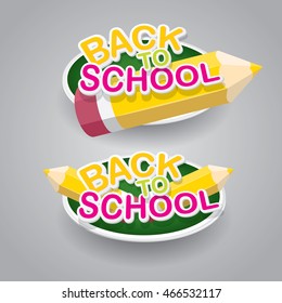 orange pencil with text Back to school vector background. back to school vector concept icon illustration.