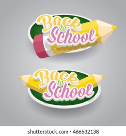 orange pencil with text Back to school vector background. back to school vector concept icon illustration.