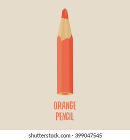 Orange Pencil. Vector pencil icon sign.