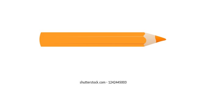 Orange pencil vector. Set of colored pencils