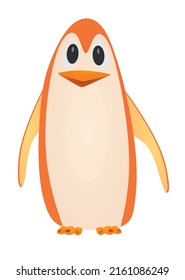 Orange  penguin isolated. vector illustration