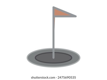 Orange pennant on white background