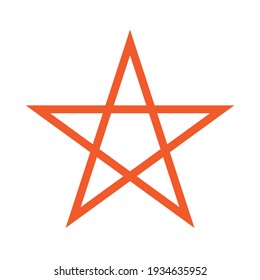 orange pentagram basic simple shape isolated on white background