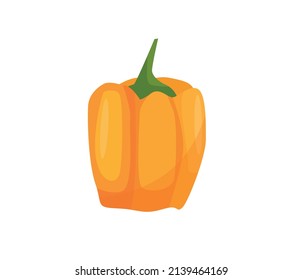 Orange pepper. Vector cartoon illustration.