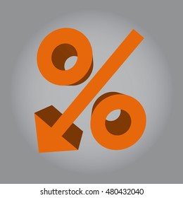 Orange percent icon Vector. Percent icon Art. Percent icon logo.