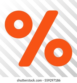 Orange Percent interface toolbar icon. Vector pictogram style is a flat symbol on diagonally hatched transparent background.