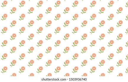 Orange Perennial Flax Flower Pattern Background