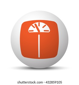 Orange Personal Scale icon on white ball