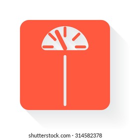 Orange Personal Scale symbol with drop shadow on white background