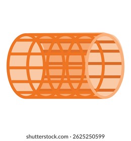 Orange pet cage tunnel provides enriching environment, promoting exercise and exploration for small pets