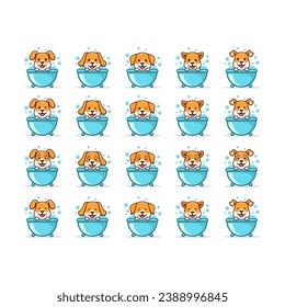 Orange Petwash Logo Icon Vector Design Template