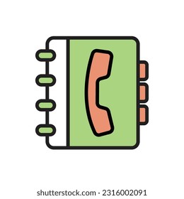 Ilustración del vector de iconos de la libreta de teléfonos naranja