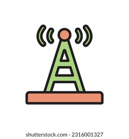 Orange Phone Tower Icon Vektorgrafik