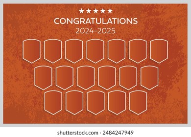 orange photo frame collage over concrete grunge texture abstract background backdrop banner wallpaper vector illustration