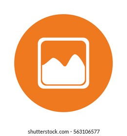 orange photograph or image gallery button image vector illustration design 