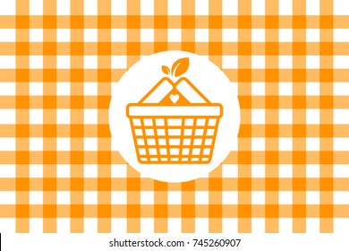 Orange Picnic blanket vector