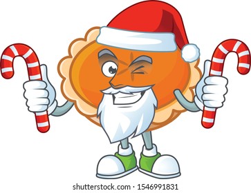 orange pie in the character with santa bring candy