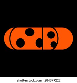 Orange Piece of cheese isolated on a black background