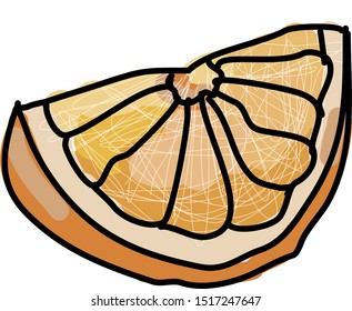 Orange piece, illustration, vector on white background.