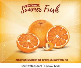 orange and orange pieces vector illustration on light brown background