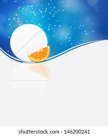 Orange pill icon.Environment background vector illustration 