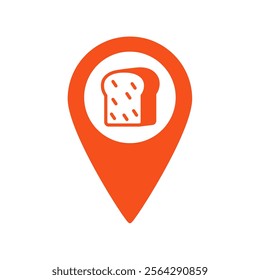 a orange pin bread sign
