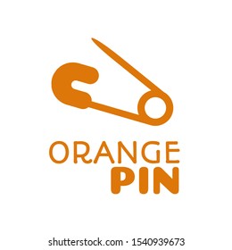 Orange Pin clip Simple modern logo concept design illustration