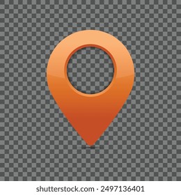 Orange pin for maps and navigation systems to mark current location. User Interface icon design. Vector illustration.	
