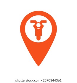 a orange pin motorcycle location