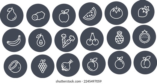 Orange, Pineapple, Peach, Grape, vector design