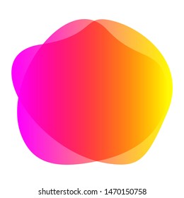 orange pink blob shape free from for background, blob flat geometric simple, liquid stain brush flat blob for label copy space, fluid spot template graphic, simple banner colored gradient wave shape
