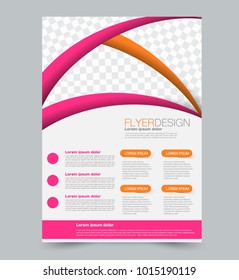 Orange and pink business flyer. a4 pribtable poster or brochure. Vector illustration.