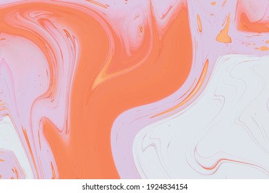 orange pink cloud silk satin Ink Marble colorful abstract painting background liquid painting texture Ink, paint, abstract