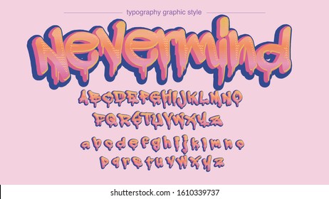 Orange Pink Colorful Grafitti Underground Style Typography Artistic Font