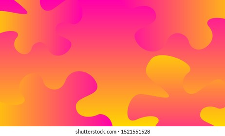 orange pink gradient with blob free form shape, colorful blob shape for background, trendy light disco in geometric fluid splash concept, blob fluid purple bright for banner copy space