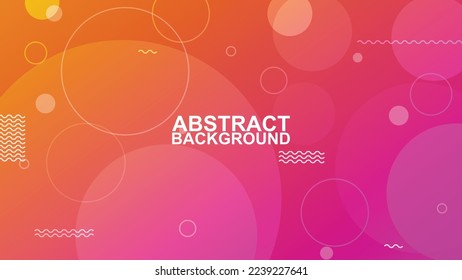orange and pink gradient color abstract modern geometric circle and wave shape background vector illustrations EPS10
