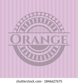 Orange pink icon or emblem. Flat design. 