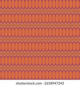 Orange and pink oval repetition pattern with a retro aesthetic, ideal for fashion, wallpaper, and design themes. Pattern, Retro, Orange, Design, Textile.
