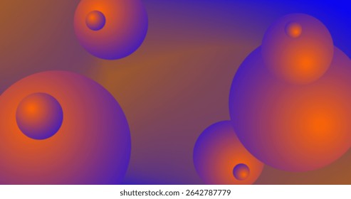 Cor-de-rosa laranja roxo Gradiente Fundo abstrato com esferas de gradiente Vetor Criativo conceito cartaz design