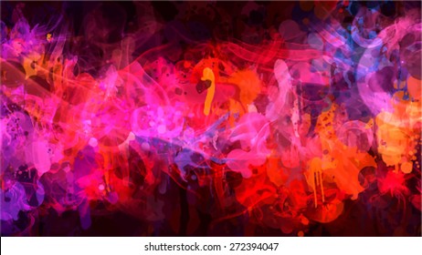 Orange and pink smoke background. Vector version
