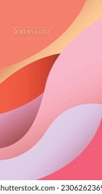 Orange and pink smooth gradient abstract background. Vector vertical template for digital social media post, screen, mobile app
