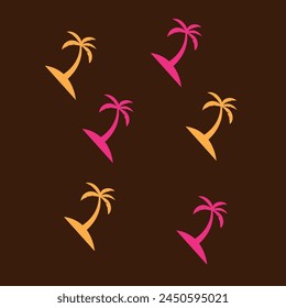 orange and pink tree stickers in front of the background