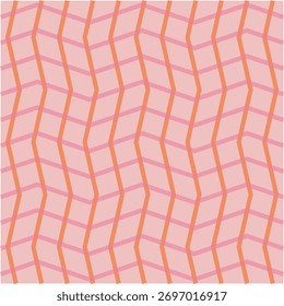 Orange und rosa Zig Zag welliges Muster Hintergrund Textur Vektorgrafik
