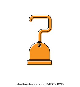 Orange Pirate hook icon isolated on white background.  Vector Illustration