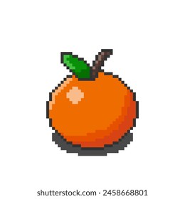 Orange pixel art. Vector illustration design, perfect for game assets themed designs