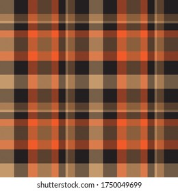 Orange Plaid, checkered, tartan seamless pattern suitable for fashion textiles and graphics