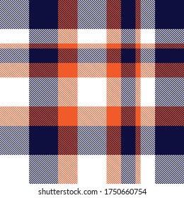 Orange Plaid, checkered, tartan seamless pattern suitable for fashion textiles and graphics